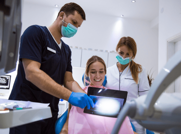 patient at a dental check up